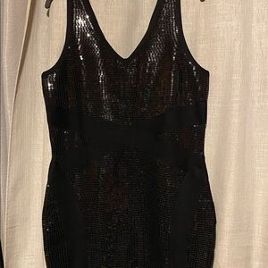 VENUS Black Sequin Mini Dress